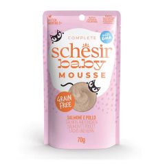 Schesir Gato Baby Mousse de Pollo con Salmón (Sobres)