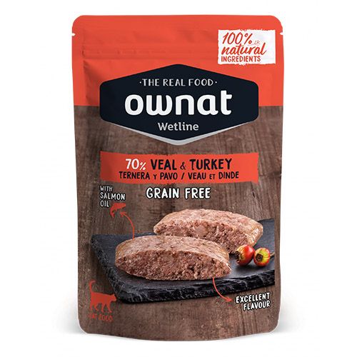 Ownat Wetline Cat Ternera & Pavo (Sobres) 12 x 85 gr