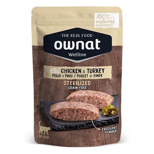 Ownat Wetline Cat Sterilized Pollo & Pavo(Sobres) 12 x 85 gr