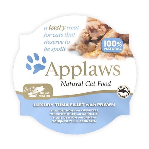 Applaws Cat Tarrina Filete Atún y Gambas (60 gr x 10)