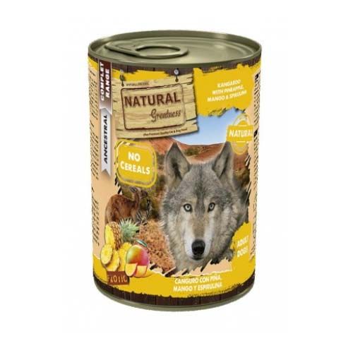 Natural Greatness Dog Canguro con Piña, Mango y Espirulina (Latas) 400 gr x 6