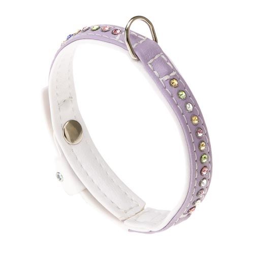 Collar Perro Ferplast Lux Lila Blanco