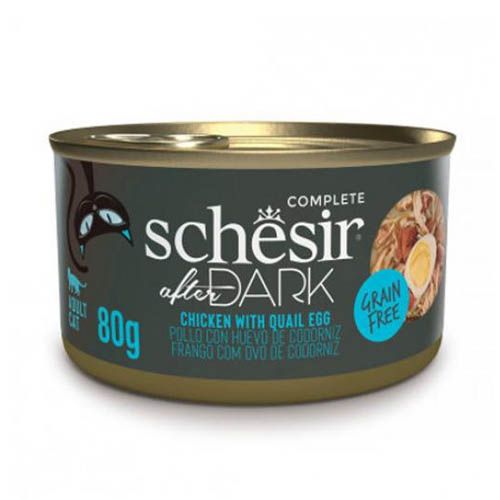 Schesir Gato After Dark Filetes de Pollo con Huevo de Codorniz (Latas)