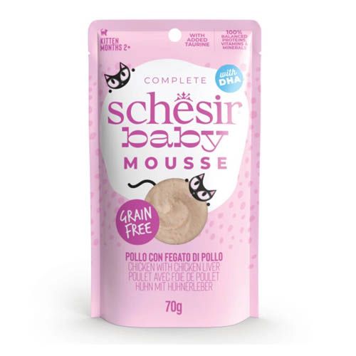 Schesir Gato Baby Mousse de Pollo con Hígado (Sobres)