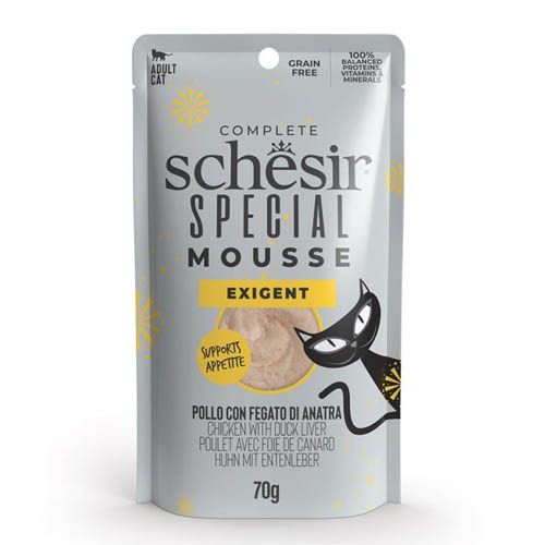 Schesir Gato Special Mousse Exigent Pollo con Hígado de Pato (Sobres)