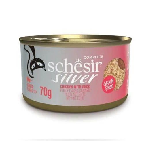 Schesir Gato Silver Mousse de Pollo con Pato (Latas)