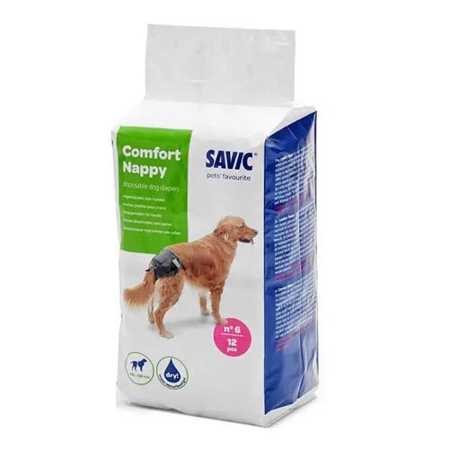 Pañales perro Savic Comfort Nappy T6 44-66 cm (12 un)