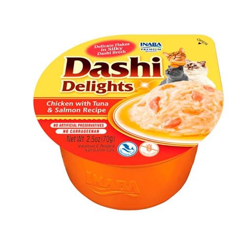 Churu Cat Dashi Delight Pollo con Atún y Salmón - 6 x 70 gr (Envío 3 - 5 días)